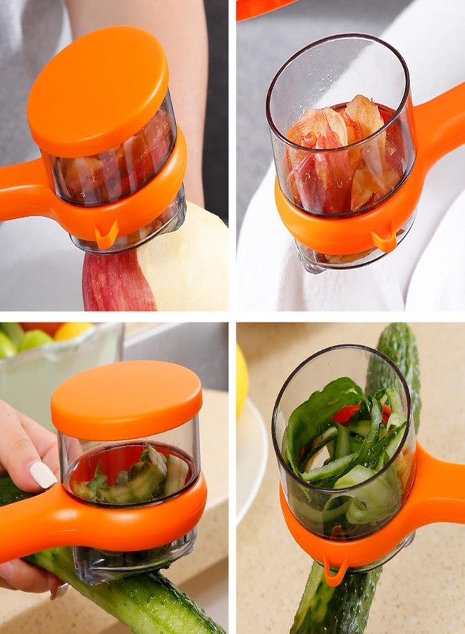 FICTIOUS Fruit & Veggie Peeler with Built-in Storage - Slice & Peel Tool for Potatoes, Cucumbers, & More - Kitchen Gadget for Home & Garden (1 Pc) Multicolor - Image 5
